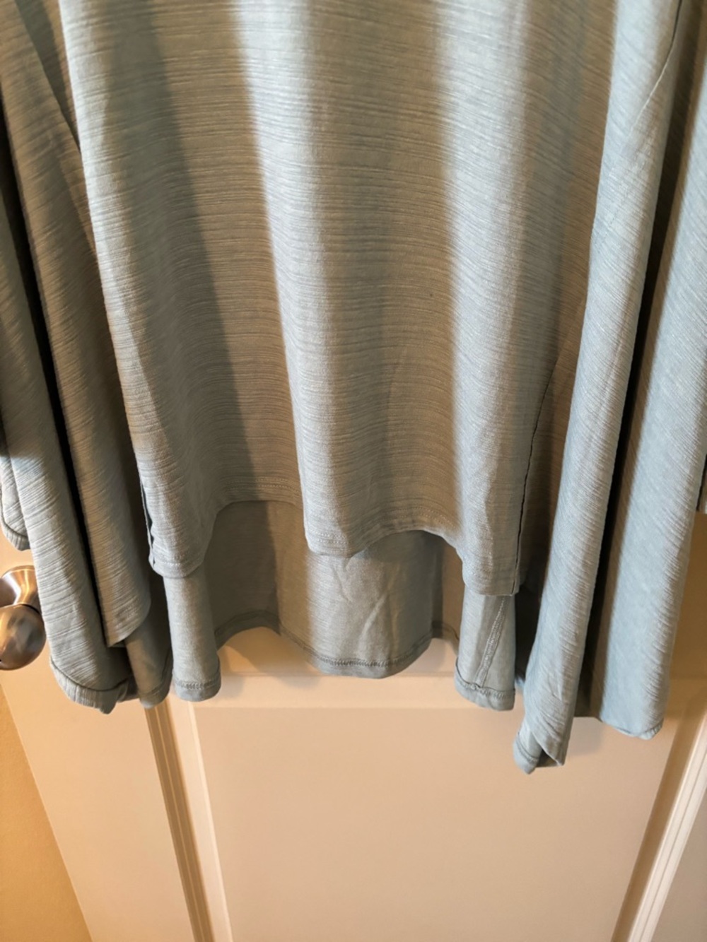 Light Blue Women's Long Sleeve Swing Top - loungewear, casual, plus size - Picture 4 of 7